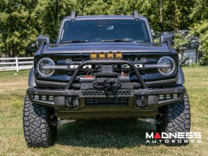 Ford Bronco Front Bumper Guard - Safari Bar - OE Modular Bumper - Rough Country - w/ 4x 3in Osram Wide Angle Lights Ford Bronco Front Bumper Guard - Safari Bar - OE Modular Bumper - Rough Country - w/ 4x 3in Osram Wide Angle Lights